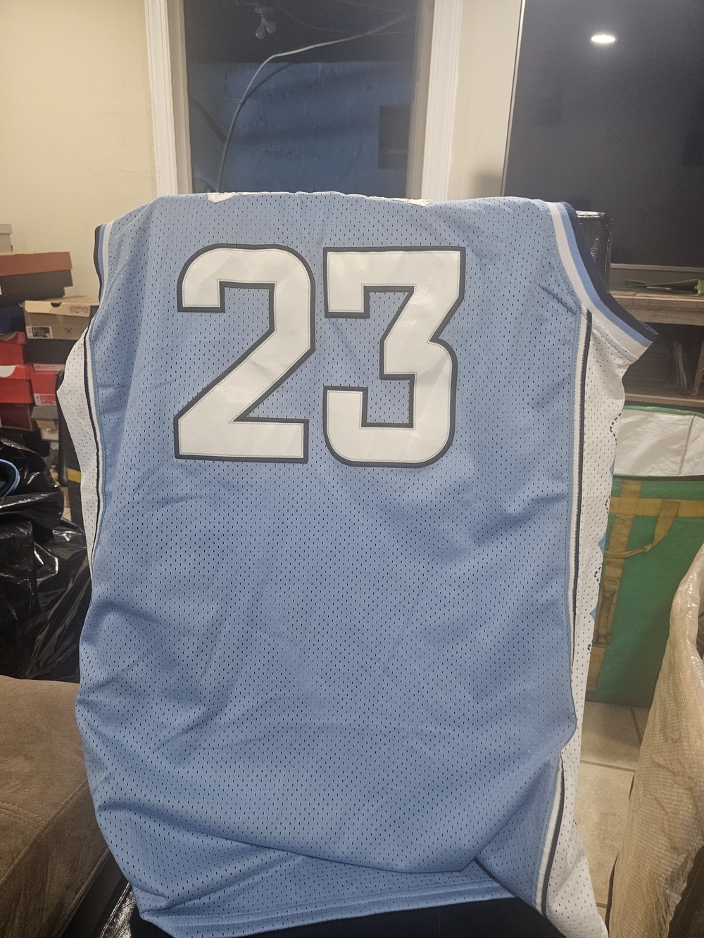 Light Blue Athletic Jersey Bedding Throw - Brand Unspecified